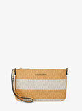 Michael Kors Jet Set Travel Small Striped Signature Logo Convertible Wristlet