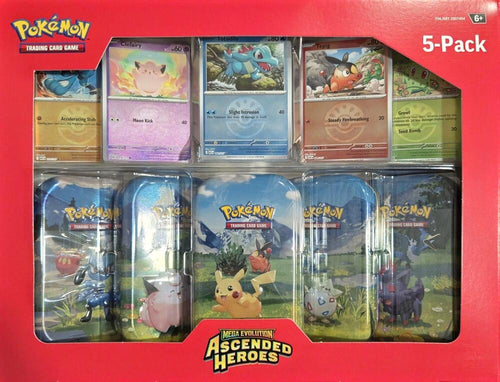 Mega Evolution : Ascended Heroes 5 pack mini tins